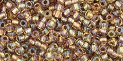 Toho biseris TR-11-268 11/0 Inside-Color Rainbow Crystal/Gold Lined