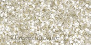 TOHO - Demi Round 11/0 2.2mm TN-11-PF21F PermaFinish - Silver-Lined Frosted Crystal