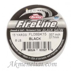 FireLine pintas valas, juodas, storis 0.043mm, ritė 13.71m.