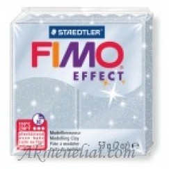 FIMO modelinas Glitter Silver Effect 812, žėrinti sidabro pilka,57g.