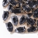 Agato drūzos imitacija, juoda, su 2 kilpom, ~29x13x7mm