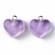 Širdelė violetinė su kilpele, akrilo, 16x17mm, 1 vnt.