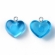 Širdelė jūros mėlynumo su kilpele, akrilo, 16x17mm, 1 vnt.