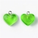 Širdelė žalia su kilpele, akrilo, 16x17mm, 1 vnt.