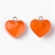 Širdelė oranžinė su kilpele, akrilo, 16x17mm, 1 vnt.