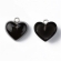 Širdelė juoda su kilpele, akrilo, 16x17mm, 1 vnt.