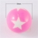 Karoliukas  akrilo su žvaigždėm, šviesiai rožinis, 19mm