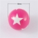 Karoliukas  akrilo su žvaigždėm, rožinis, 19mm