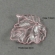 Lapelis akrilinis rožinis skaidrus 24x22,5mm