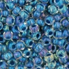 Toho biseris TR-11-188 11/0  Inside-Color Luster Crystal/Capri Blue Lined