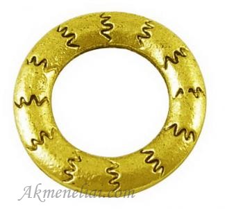 Žiedas aukso spalvos 17mm, 2mm pločio