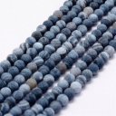 Agatas natūralus, matinis, dažytas, mėlynas, apvalus, 6mm, juosta 64-66vnt