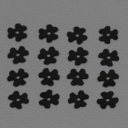Langlois-Martin žvyneliai- Gėlytės, Noir-juoda, 5mm