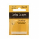 John James karoliukų vėrimo ir siuvinėjimo adatos Nr 15 -itin plonos, pakuotėje 4 vnt.