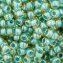 Toho biseris TR-11-953 11/0  Inside-Color Jonquil/Turquoise Lined